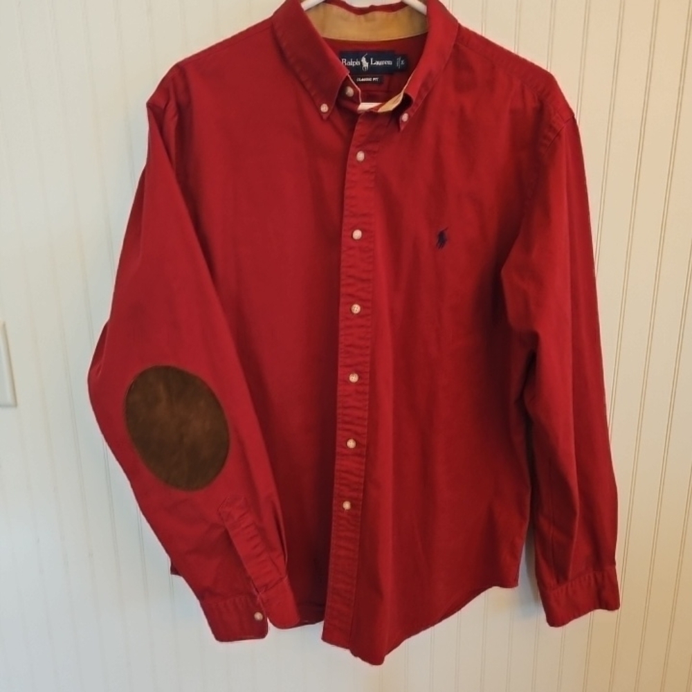 Ralph Lauren Men's Red Button-Down Shirt